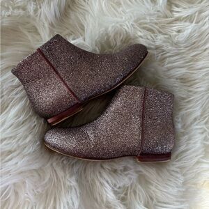 Zara girls Sparkling Glitter Ankle Boots with Side Zipper